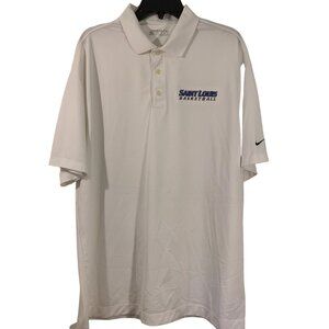Nike Golf Dri-Fit Saint Louis Basketball Polo Shirt XXL White
